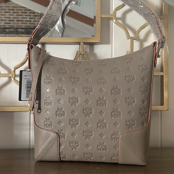 MCM Handbags - MCM Medium Leather Hobo Bag